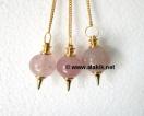 Rose Quartz Golden Ball Pendulum